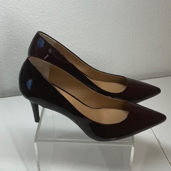 Calvin Klein Gayle Patent Leather Stiletto Heels Oxblood Red Size 9 - Picture 3 of 6